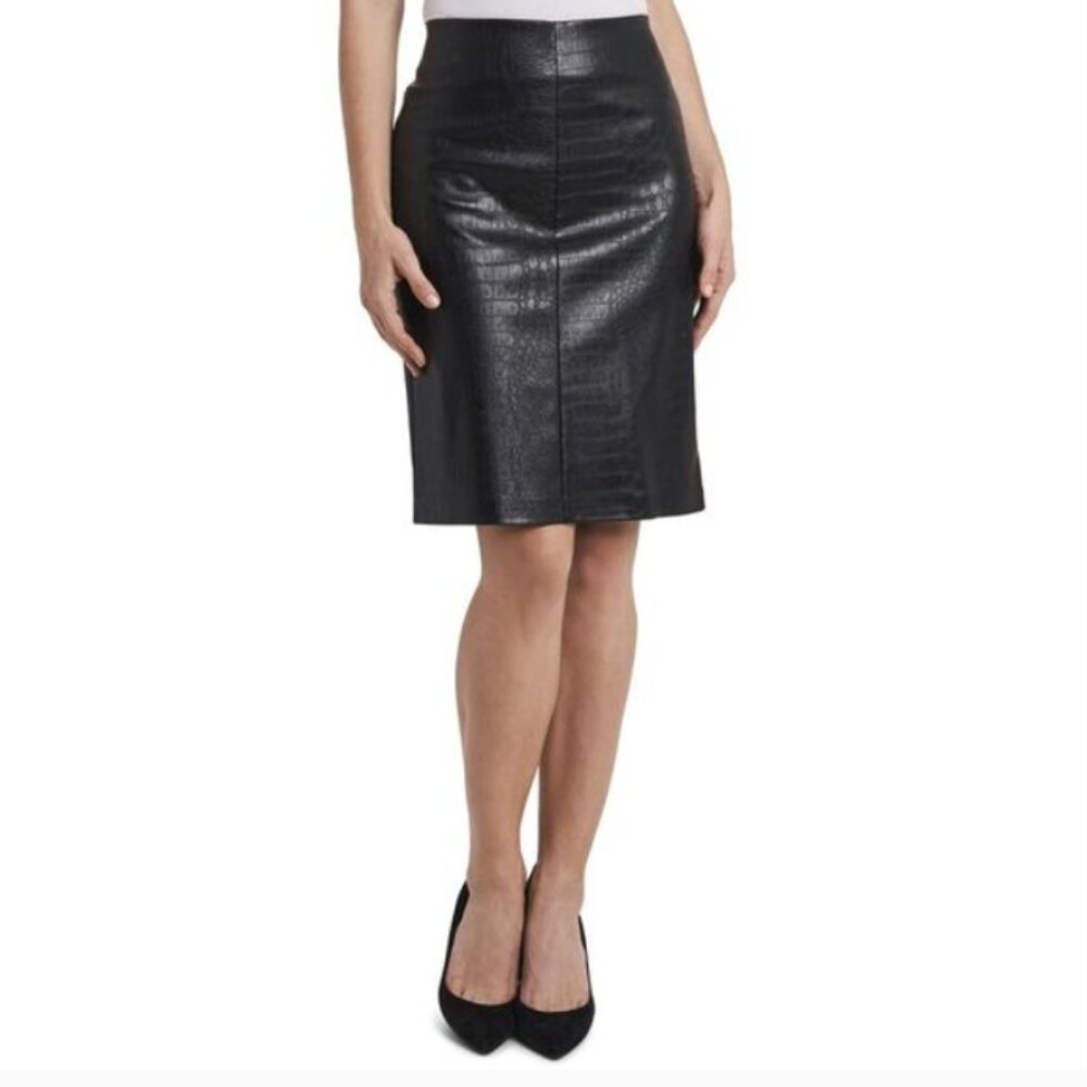 Vince Camuto Pleather Black Pencil Skirt